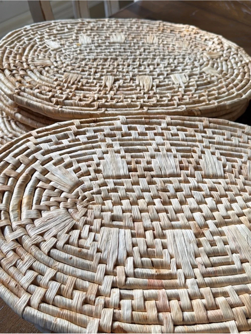 Oval Wicker Woven Placemats Rattan Boho Vintage 18x11.5” Coastal Set of 12